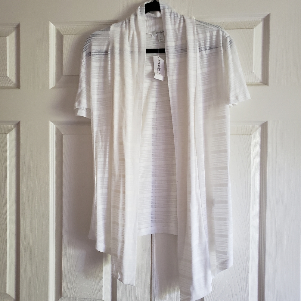 Small White Dressbarn Half Sleeves Cardigan